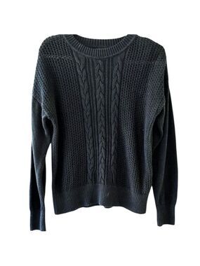 BANANA REPUBLIC Cotton Blend Boxy Fisherman Cable Knit Sweater Size Medium